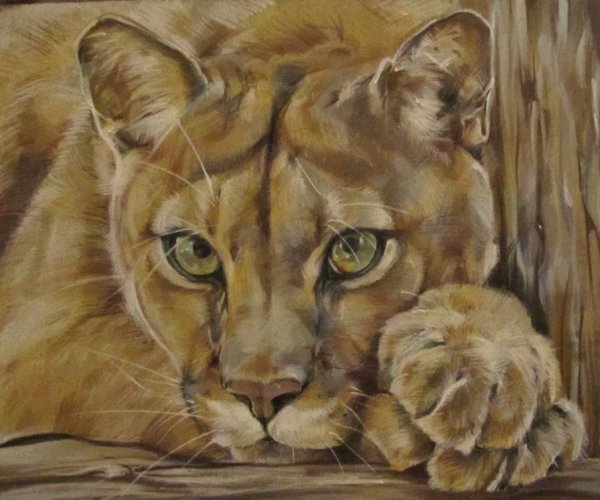 Пантера пастелью