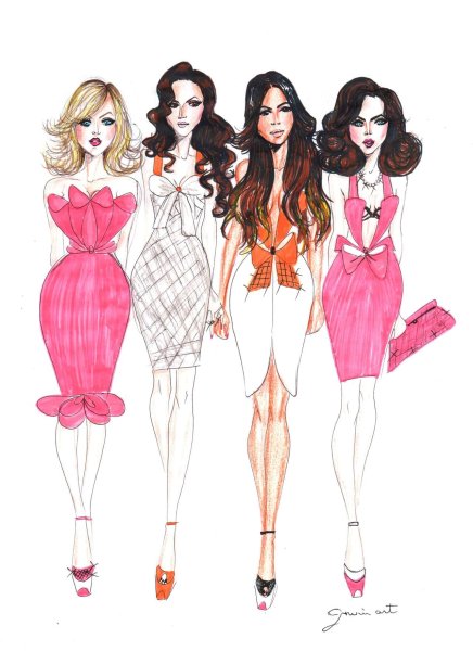 Модные срисовки куклы