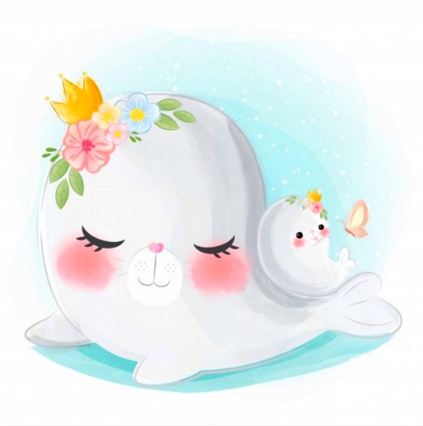 Морские котики мультяшные милые