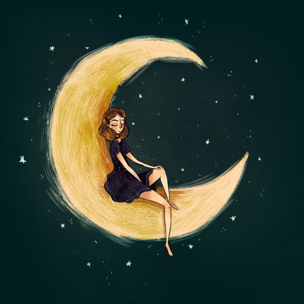 Милая нарисованная Луна
