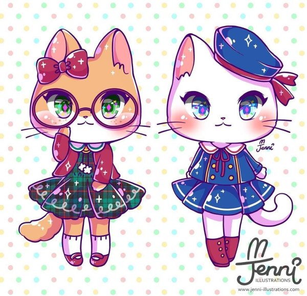 Котики для срисовки легкие и милые