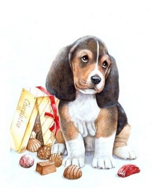 Собачки милые рисунки для декупажа