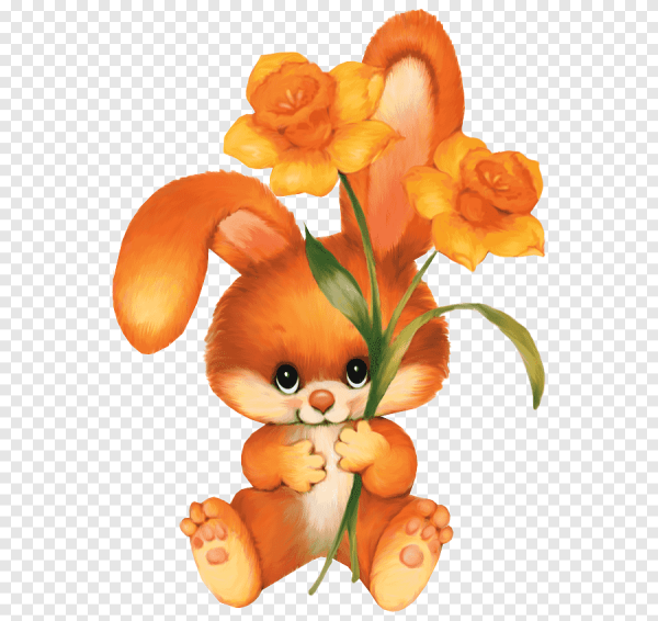 Мультяшная собачка с цветами