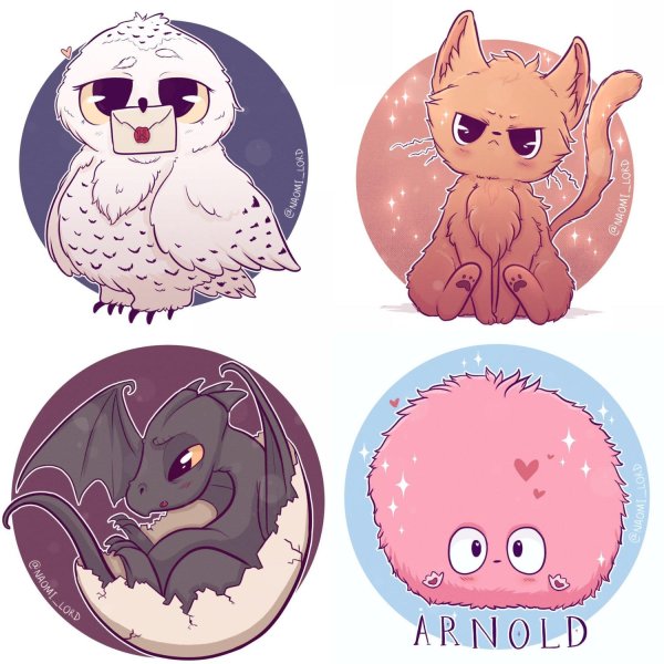 Стикер Сова Букля Гарри Поттер