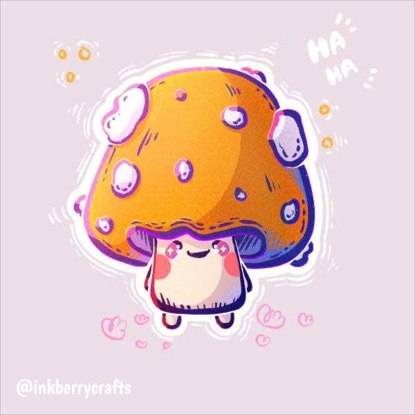 Грибочек арт Стикеры