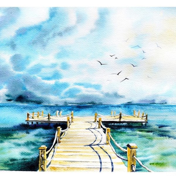 Море акварелью