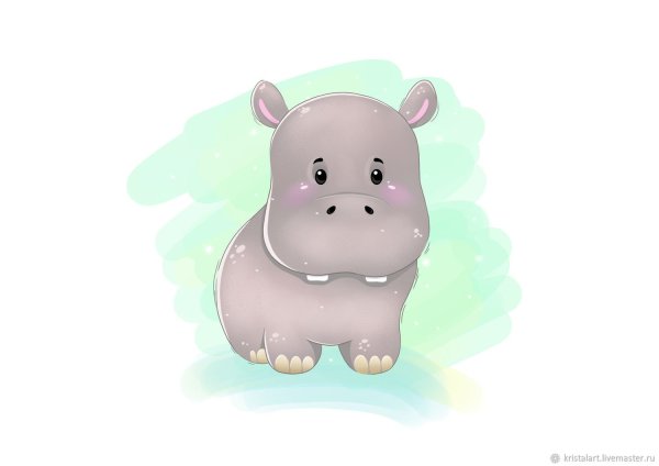 Милые бегемотики иллюстрации