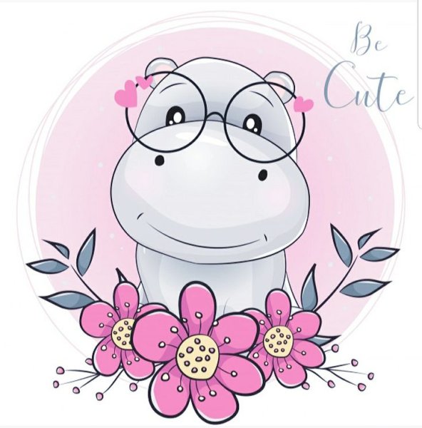 Бегемотик с цветочком