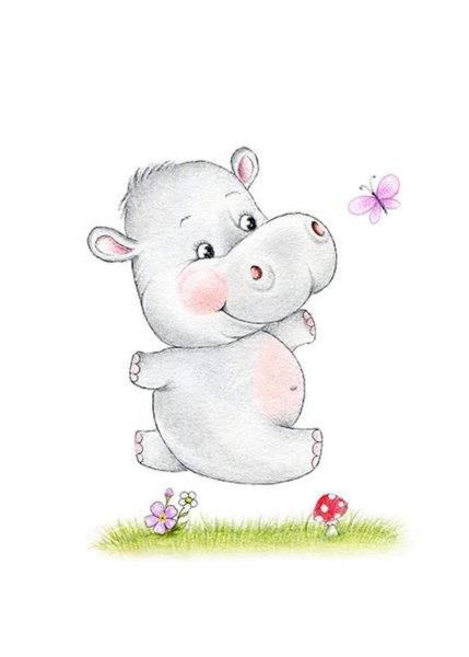 Милые бегемотики мультяшные