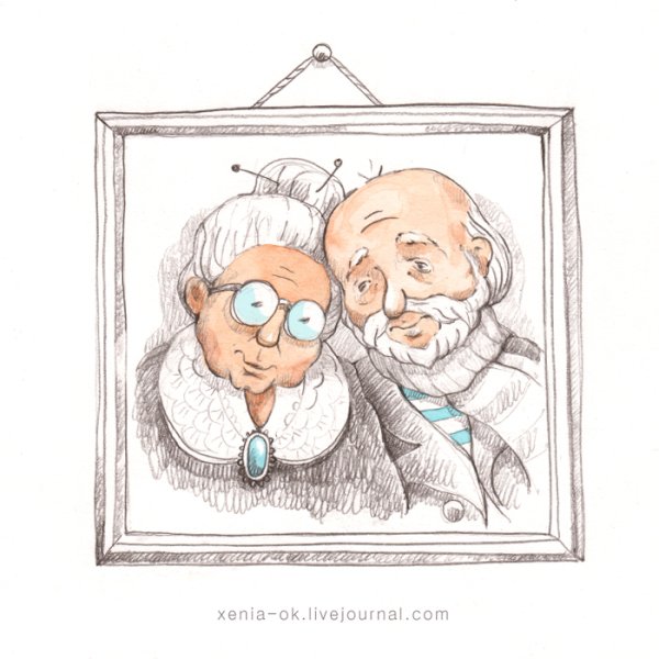 Старик рисунок