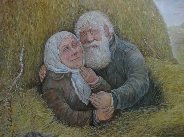 Картины художника Леонида Баранова старость радость