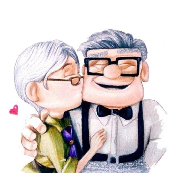 Вверх Карл Фредриксен и Элли на торт