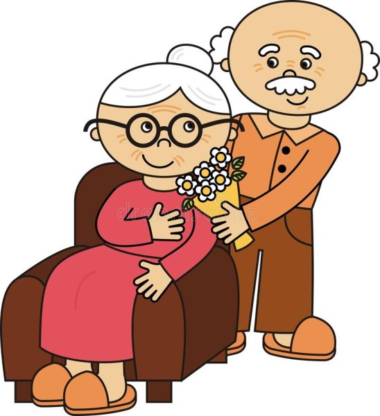 Бабушка и дедушка мультяшная