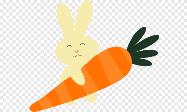 Милый зайчик с морковкой