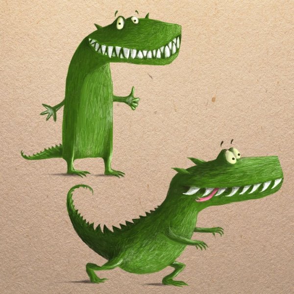 Милый крокодил рисунок