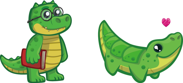 Крокодил мультяшный фиолетовый