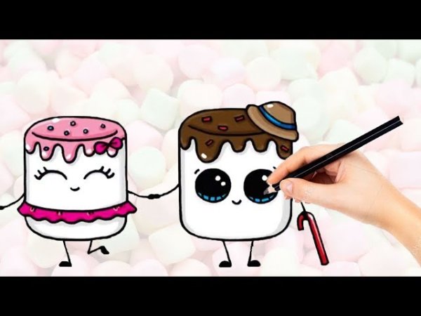 Милые маршмеллоу для срисовки