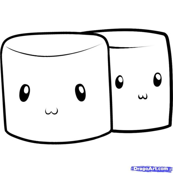 Маршмеллоу раскраска для детей