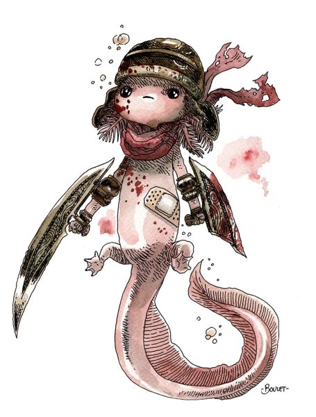 Аксолотль арт человек