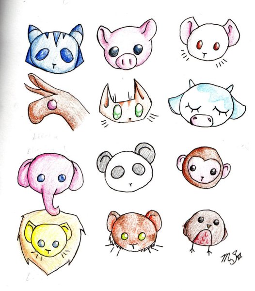 Аниме животные для срисовки легкие поэтапно