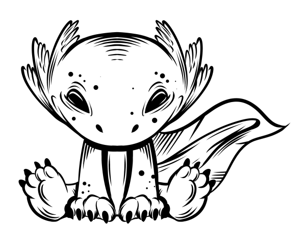 Аксолотль чб