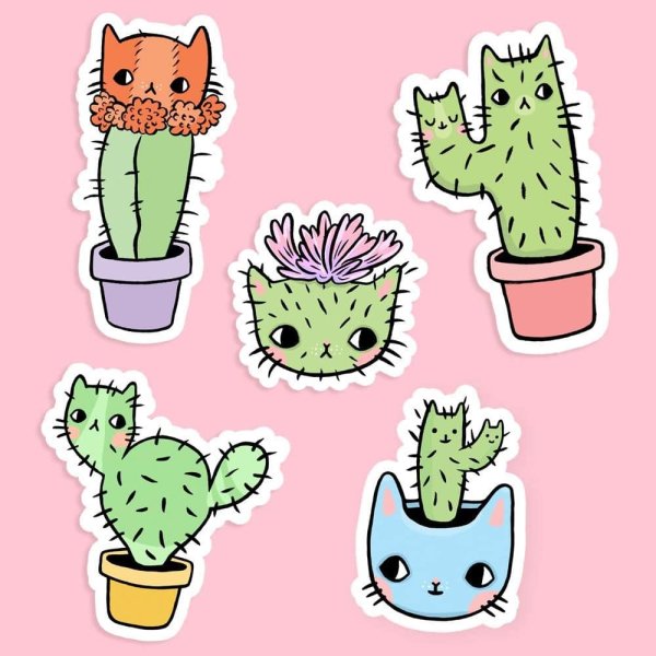 Наклейки кактусы