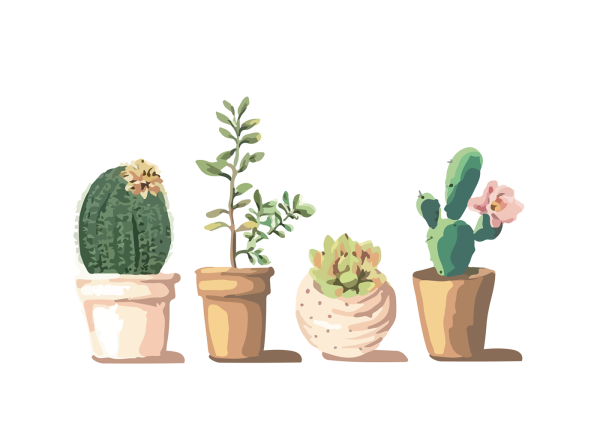 Цветок в горшке арт