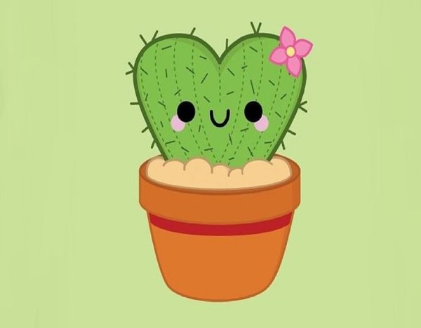 Рисунки для срисовки лёгкие и красивые милые кактусы