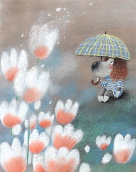 Кошка под дождем