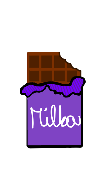 Нарисовать шоколадку Милка