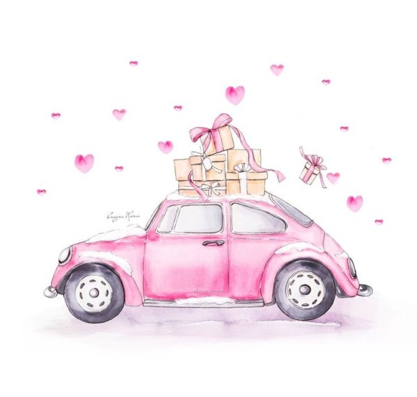 Машинка акварелью