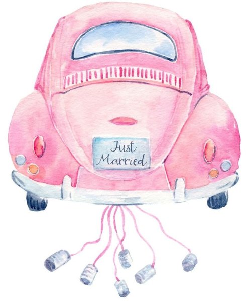 Розовый автомобиль нарисованный