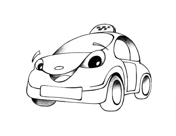 Раскраска "Веселые машинки"