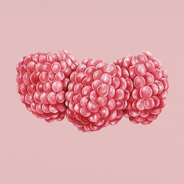 Рисование ягоды малины пальчиками