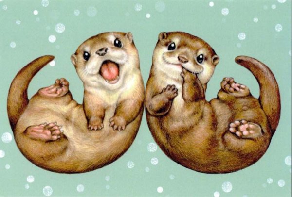 Милые мультяшные выдры