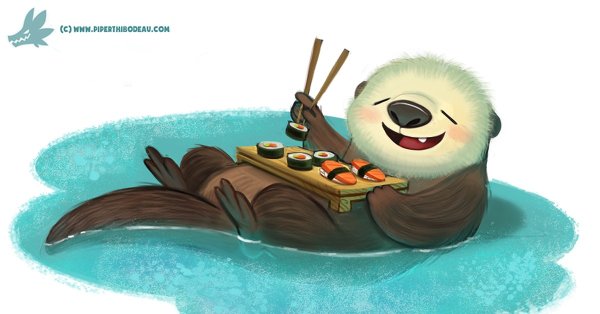 Милые выдры рисунки