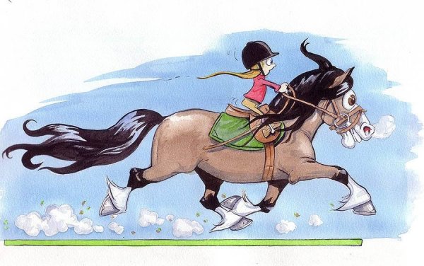 Забавная лошадь рисунок