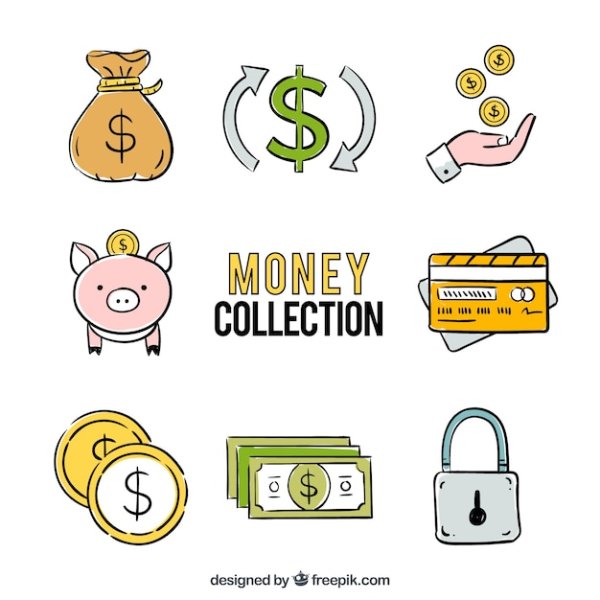 Мультяшные люди с деньгами