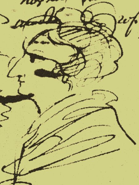 Портрет Павел Пестеля нарисованный Пушкиным