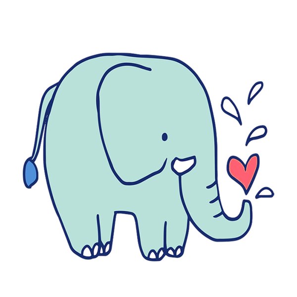 Лёгкие рисунки слоника