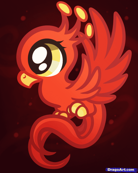Птица Феникс мультяшная