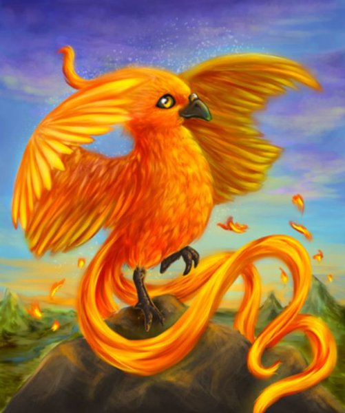 Феникс для срисовки Огненный