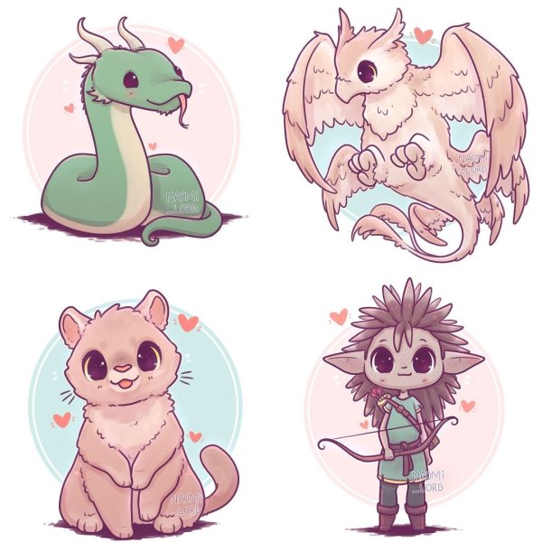 Милые рисунки дракончиков