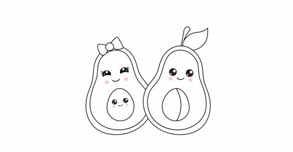 Раскраски милые авокадо