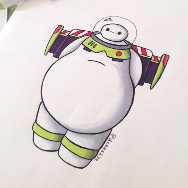 Беймакс маркерами