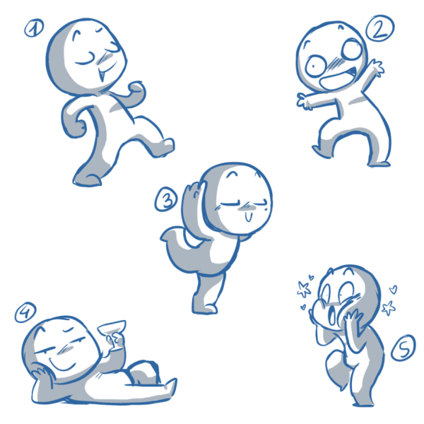 Смешные Чиби позы для рисования