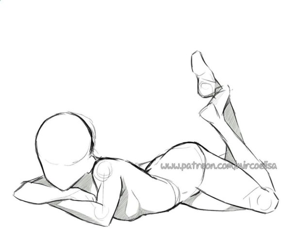 Лежачие позы для рисования