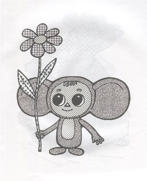 Чебурашка трафарет