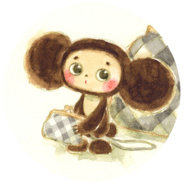 Чебурашка акварель