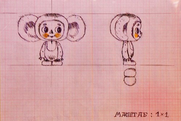 Первые эскизы Чебурашки